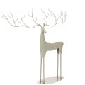 Floristik24 Decoratieve hertensculptuur met groot gewei, moderne metalen look, 48 cm