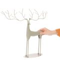 Decoratieve hertensculptuur met groot gewei, moderne metalen look, 48 cm | Floristik24.nl