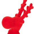 Decoratief rood rendierbeeldje, liggend, modern design, 24 cm, 2 stuks | Floristik24.nl