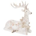 Floristik24 Decoratief beeldje van een zittend hert met gewei, 30 cm.