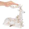 Decoratief beeldje van een zittend hert met gewei, 30 cm. | Floristik24.nl
