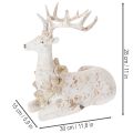 Decoratief beeldje van een zittend hert met gewei, 30 cm. | Floristik24.nl