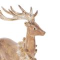Decoratief beeldje van een hert met gewei, om neer te zetten, kerstdecoratie, 28 cm | Floristik24.nl