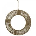 Floristik24 Decoratieve ring om op te hangen, wanddecoratie, zomerdecoratie, ring bedekt natuurlijke kleur, zilver Ø39.5cm