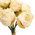 Floristik24 Kunstrozen, zijden bloemen, rozenbos crème wit L23cm 8st