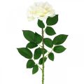 Floristik24 Zijden bloem, roos op steel, kunstplant roomwit, roze L72cm Ø13cm