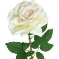 Floristik24 Zijden bloem, roos op steel, kunstplant roomwit, roze L72cm Ø13cm