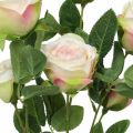 Floristik24 Rozentak, zijden rozen, kunsttak roze, crème L66cm Ø3/5cm