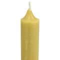 Floristik24 Rustieke kaarsen Hoge kandelaars geel gekleurd 350/28mm 4st