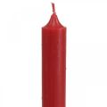 Floristik24 Rustieke kaarsen Hoge kandelaars rood gekleurd 350/28mm 4st