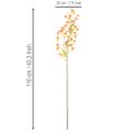 Kunstmatige orchideeëntak met oranje filigraan decoratie voor de kamer, 110 cm, 3 stuks | Floristik24.nl