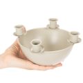 Kandelaar met 4 houders, moderne adventskrans, beige, 15 cm | Floristik24.nl