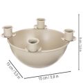 Kandelaar met 4 houders, moderne adventskrans, beige, 15 cm | Floristik24.nl