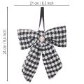 Stoffen strik met broche en ophanglus, geruit, 24 cm, 2 stuks | Floristik24.nl
