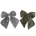 Floristik24 Decoratieve hangende strik, kerststrik, fluweel, geribbeld, 24 cm, 2 stuks
