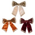 Floristik24 Decoratieve strik met dierenprint (luipaardpatroon), 20 cm, 3 stuks