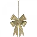 Floristik24 Strik om op te hangen, kerstboomversieringen, gouden metalen decoratie, antieke look H23cm B16cm