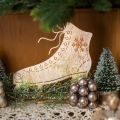 Floristik24 Metalen schaats, winterdecoratie, decoratieve schaats, kerst gouden antieke look H22.5cm