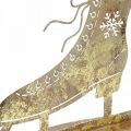 Floristik24 Metalen schaats, winterdecoratie, decoratieve schaats, kerst gouden antieke look H22.5cm