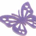 Floristik24 Vilten vlinder tafeldecoratie paars wit assorti 3,5x4,5cm 54 stuks
