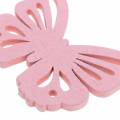 Floristik24 Verspreide vlinder wit, geel, roze geassorteerd hout 5cm 40p