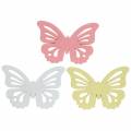 Floristik24 Verspreide vlinder wit, geel, roze geassorteerd hout 5cm 40p
