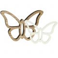 Floristik24 Houten vlinder wit / naturel 3cm - 4.5cm 48p