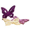 Floristik24 Houten vlinders 4cm paars, wit 72st