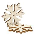 Floristik24 Glinsterende houten sneeuwvlokken Ø4cm 72st