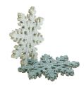 Floristik24 Sneeuwvlok glitter hout 4cm grijs 72st