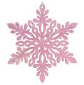 Floristik24 Sneeuwvlokhout 8-12cm roze/wit 12st.