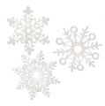 Floristik24 Sneeuwvlok wit met mica soort. 10 cm 12 st