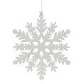 Floristik24 Sneeuwvlok wit met mica 20cm 4st