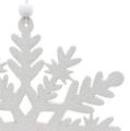 Floristik24 Sneeuwvlok wit met mica 20cm 4st