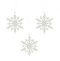 Floristik24 Sneeuwvlok om op te hangen 7cm wit met glitters 36st