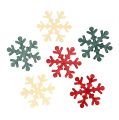 Floristik24 Houten sneeuwvlok geassorteerde kleuren 4 cm 72 stuks