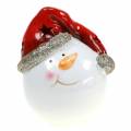 Floristik24 Sneeuwpop met LED licht 10,5cm 2st