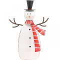 Floristik24 Kerstdecoratie, sneeuwpop met sjaal, metalen decoratie voor de winter H33cm