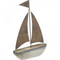 Deco zeilboot hout roest maritiem decoratie 16×25cm