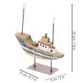 Scheepsdecoratie, maritieme stijl, hout met standaard, 20 cm | Floristik24.nl