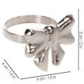 Servetringen met strik, metaal, glanzend zilver, 5 cm, 4 stuks | Floristik24.nl