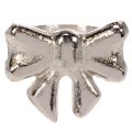Servetringen met strik, metaal, glanzend zilver, 5 cm, 4 stuks | Floristik24.nl