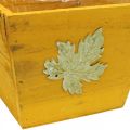 Floristik24 Plantenbak hout shabby chic houten bak geel 11×14,5×14cm