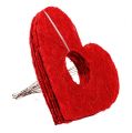 Floristik24 Sisal hart manchet rood 15cm 10st.