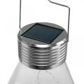 Floristik24 Diamond Solar Lamp Balkon Lantaarn LED Licht Tuindecoratie Warm Wit H31cm Ø22cm