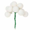 Spiegelende mini glazen bolletjes in bessenvorm aan een draadje, wit, 25 mm, 140 stuks | Floristik24.nl