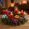 Mini kerstballen aan een draadje, met spiegelende bessen, kleurrijk, 40 mm, 32 stuks | Floristik24.nl