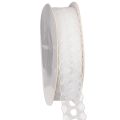 Floristik24 Decoratief lint met kant, katoen, fijne rand, op een rol, 25 mm breed, 10 m lang