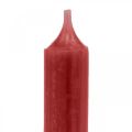 Floristik24 Staafkaars rood gekleurde kaarsen robijnrood 120mm/Ø21mm 6st