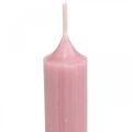 Floristik24 Landelijke kaarsen, effen roze 350/28mm 4st